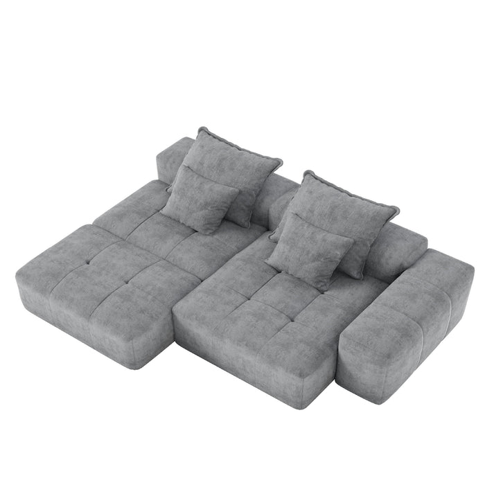 Modern Oversized, Modular Sectional Sofa With Pillows
