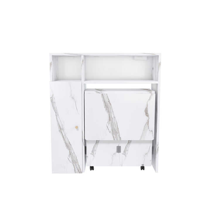 Multifunctional Folding Dining Table With Wall-Mounted Sideboard & Storage