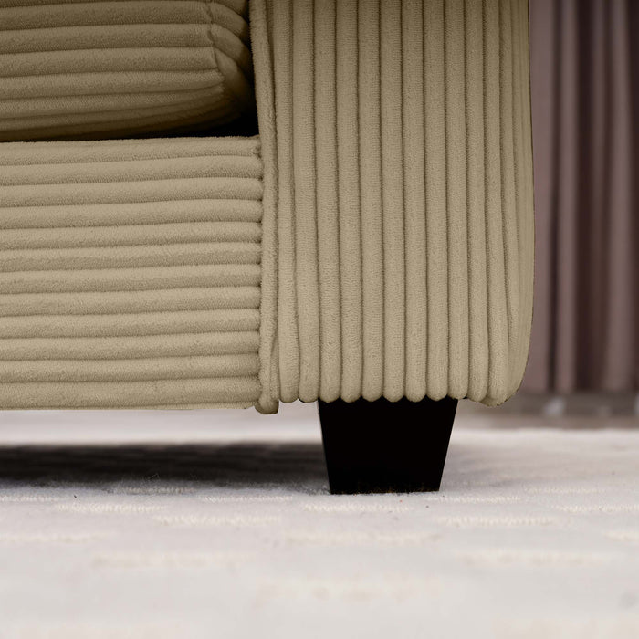 Modern Classic Corduroy Fabric Single Chair Deep Seat Sofa With Pillow