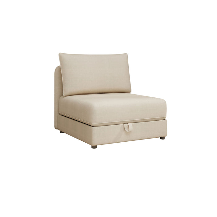 Modular Sectional Sofa With Storage, Convertible 2 Seater Sleeper Sofa - Beige