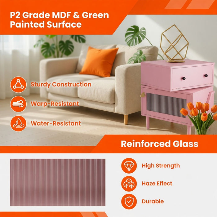 Robot LED Nightstand With 360° Rotating Drawer