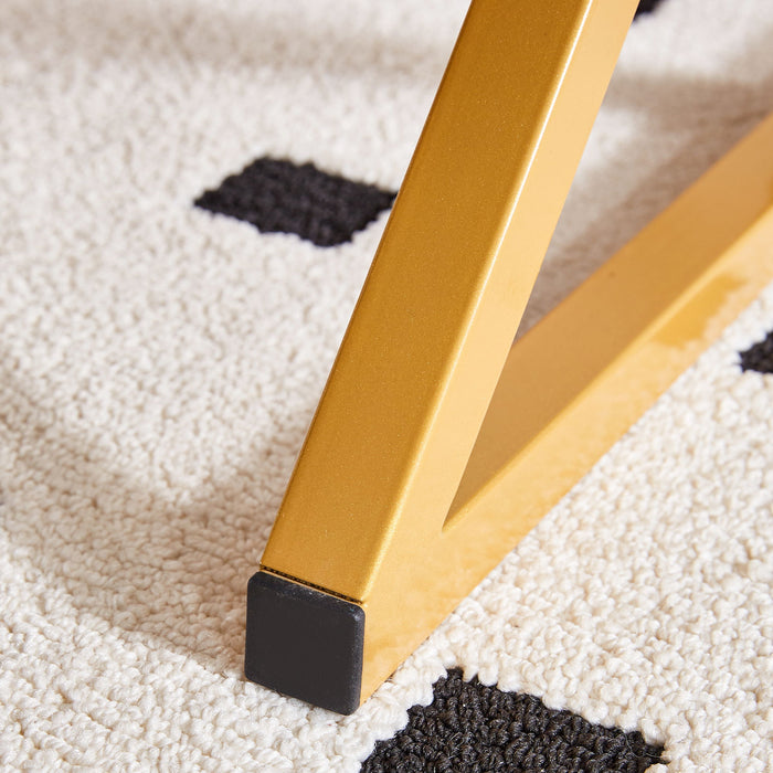 Modern Rock Slab Coffee Table With Metal Legs