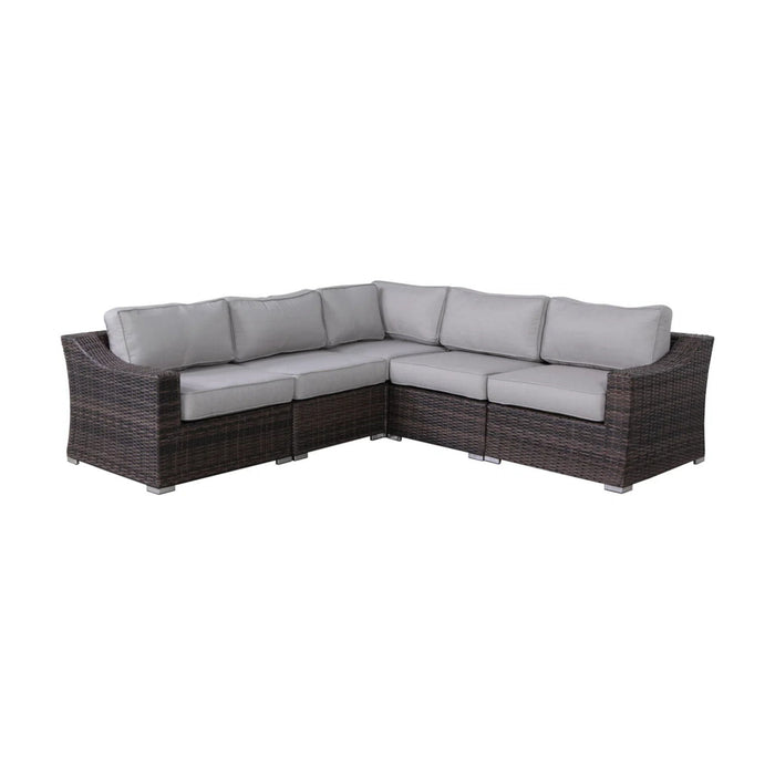 Contemporary Outdoor Rattan Wicker Sectional Seating Group With Cushions