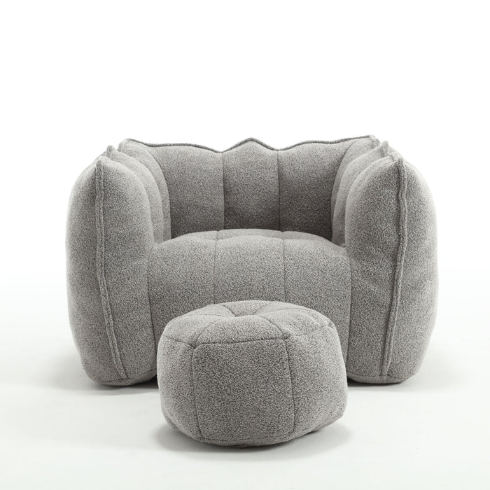 Soft Chenille Bean Bag Chair With High Resilient Foam