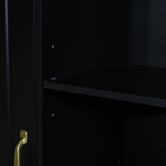 Freestanding Tall Storage Cabinet With 2 Tilt Out Hampers