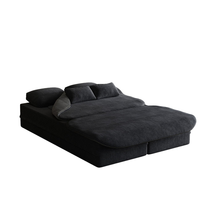 2 In 1 Foldable Sofa Bed With Multi Functional Blanket