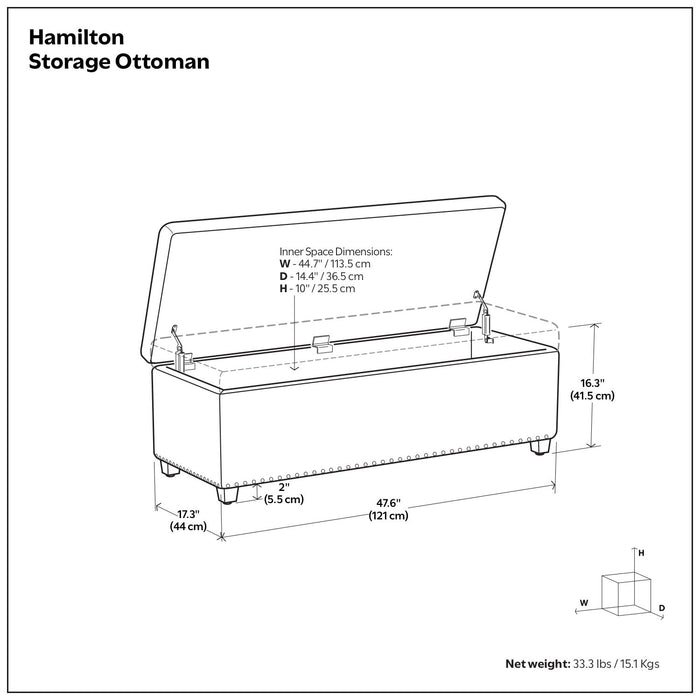 Hamilton - Upholstered Storage Ottoman