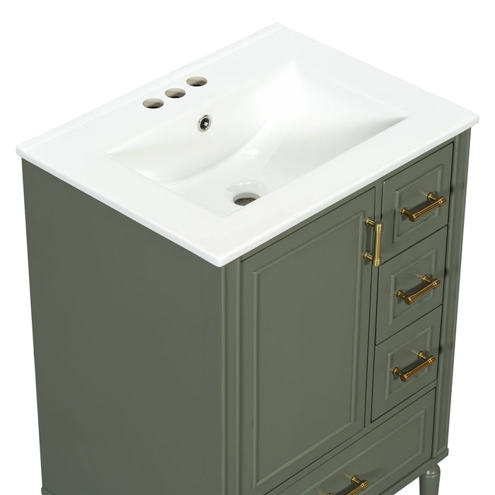 Modern Bathroom Vanity With Sink, Soft Close Doors, 3 Drawers