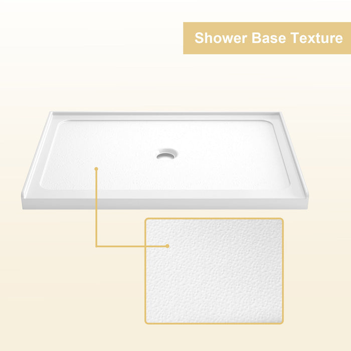 Shower Base, Center Drain With Durable Construction - Gloss White