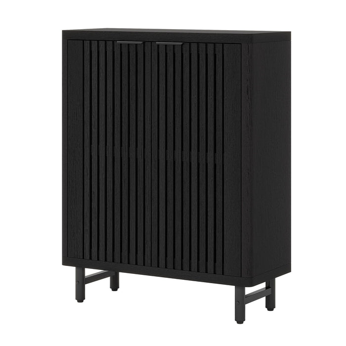 6 Tier Shoe Cabinet With Louvered Doors