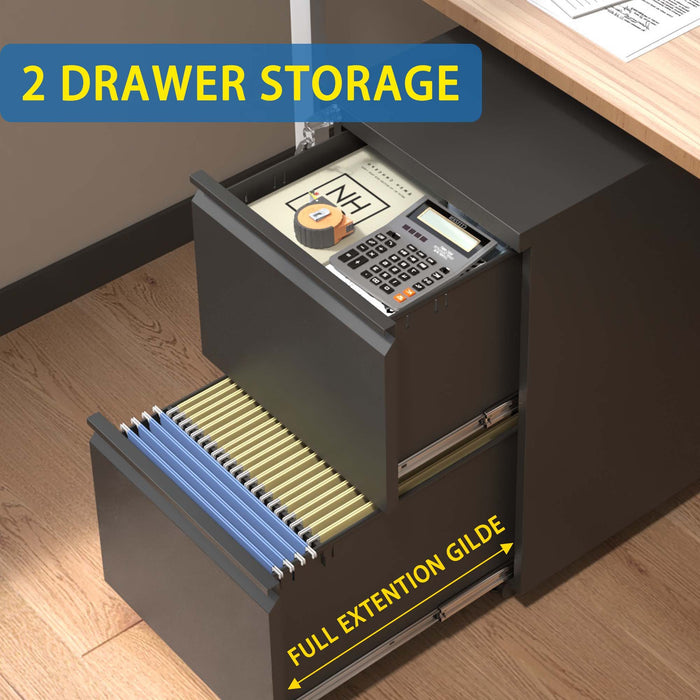 Metal Drawer Mobile File Cabinet With Lock For Home Office Organizer