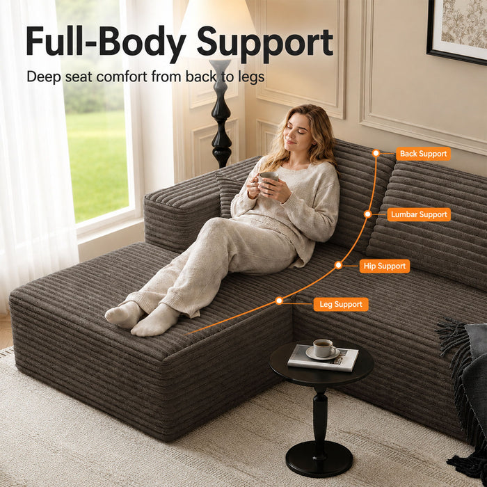 Modern L-Shaped Sectional Sofa With Left Facing Chaise