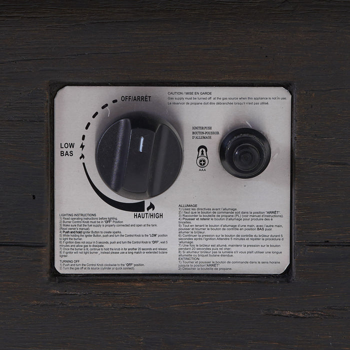 Custer - Rectangular Fire Pit 50, 000 Btu Magnesium Oxide - Brown