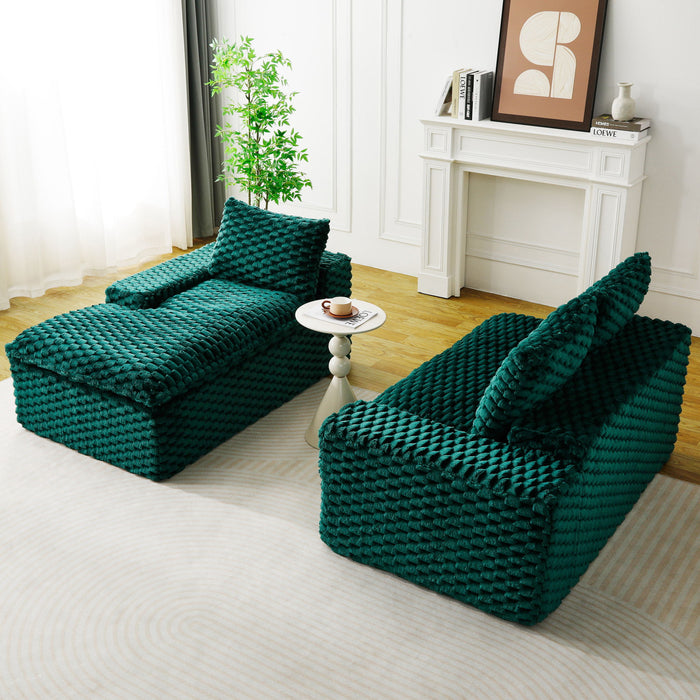 Modular Sofa, Convertible Twin Seat With Chaise Lounge