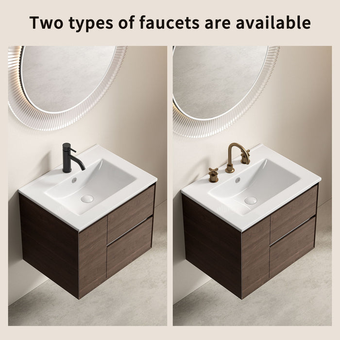 Vessel Sink With 3 Holes, Oval Design For Bathroom - Milk White