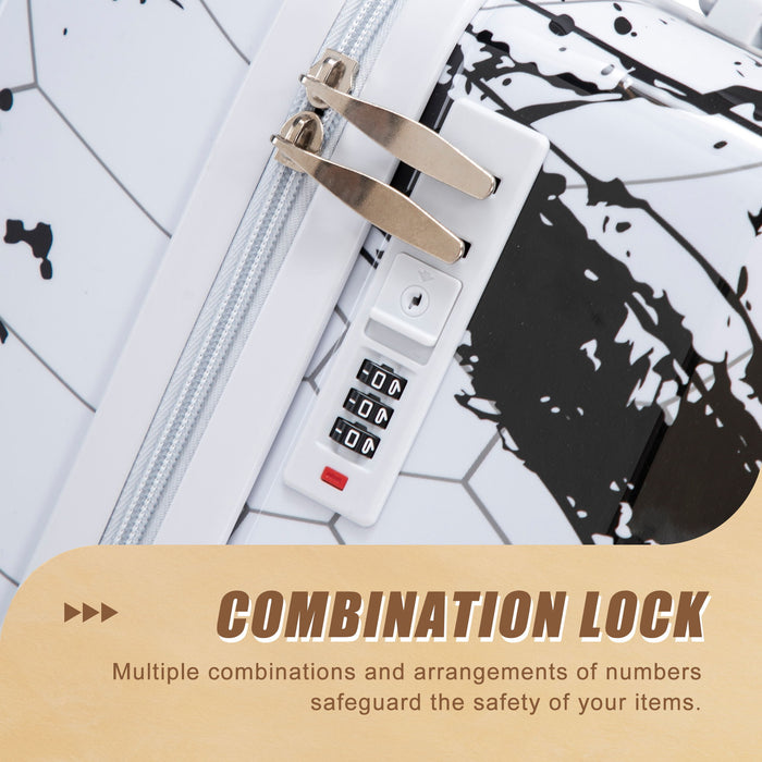 Luggage With Printed Pattern, Combination Lock