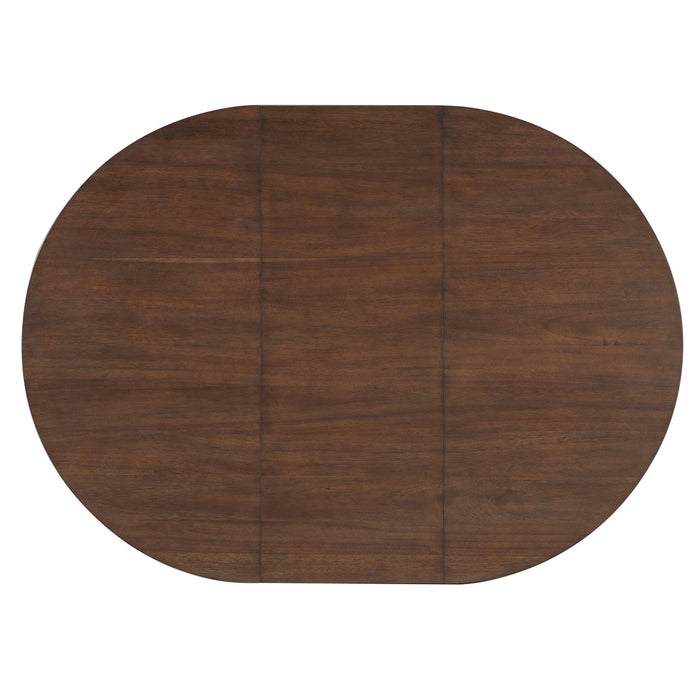 Dining Set With Leaf Round Table And 4 Upholstered Chairs