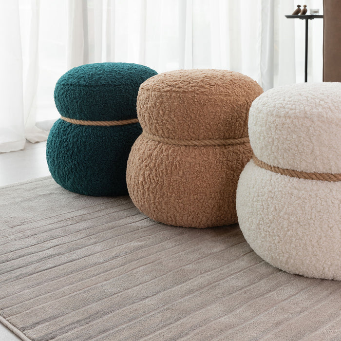 Snowman Stool With Cushion And Solid Wood Frame