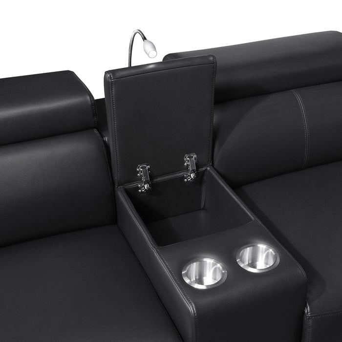 Nova - Sectional With Bluetooth Speaker, LED And Lifting Wine Cabinet