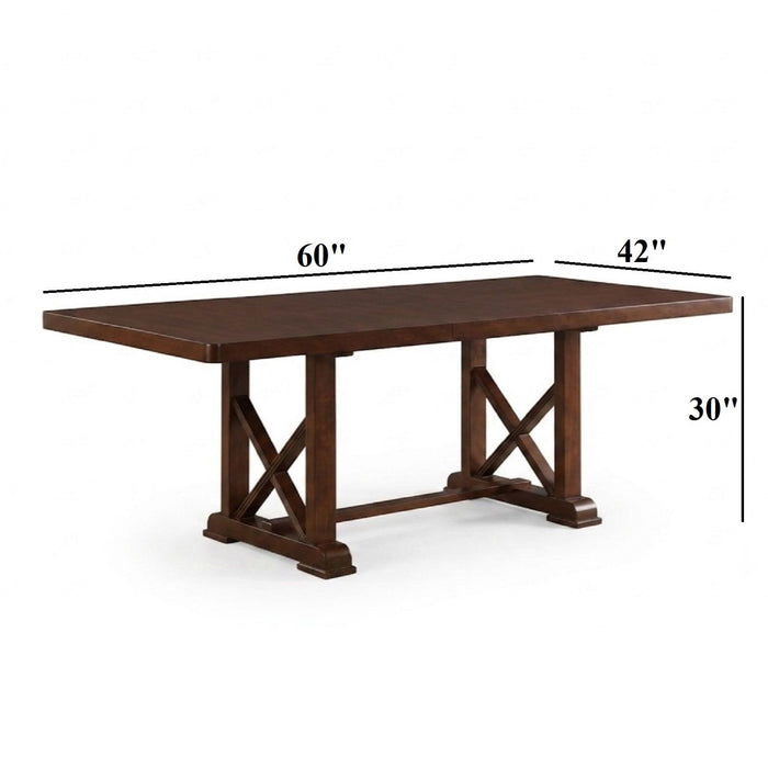 Dining Table With Leaf And Unique X Design Base - Cherry