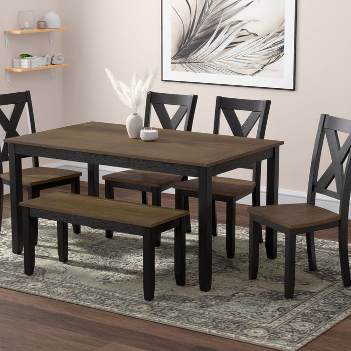 Arlington - 6 Piece Dining Set - Dark Brown