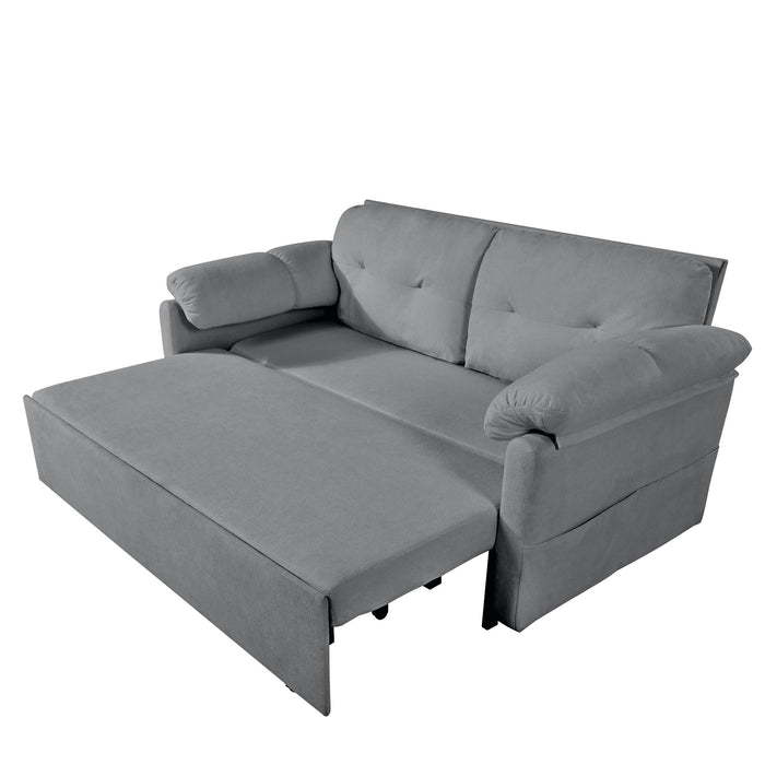 Convertible Pull Out Sofa Bed Queen Size, 3 In 1 With Side Storage