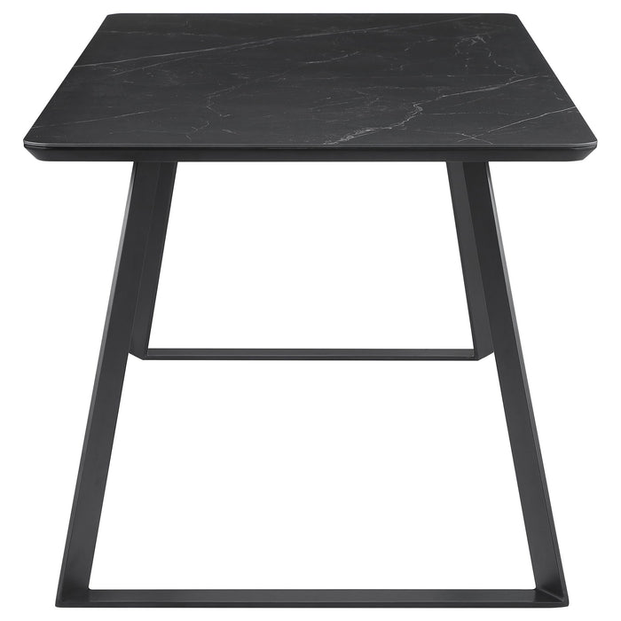 Smith - Rectangular Top Dining Table With 3 Drawers - Black