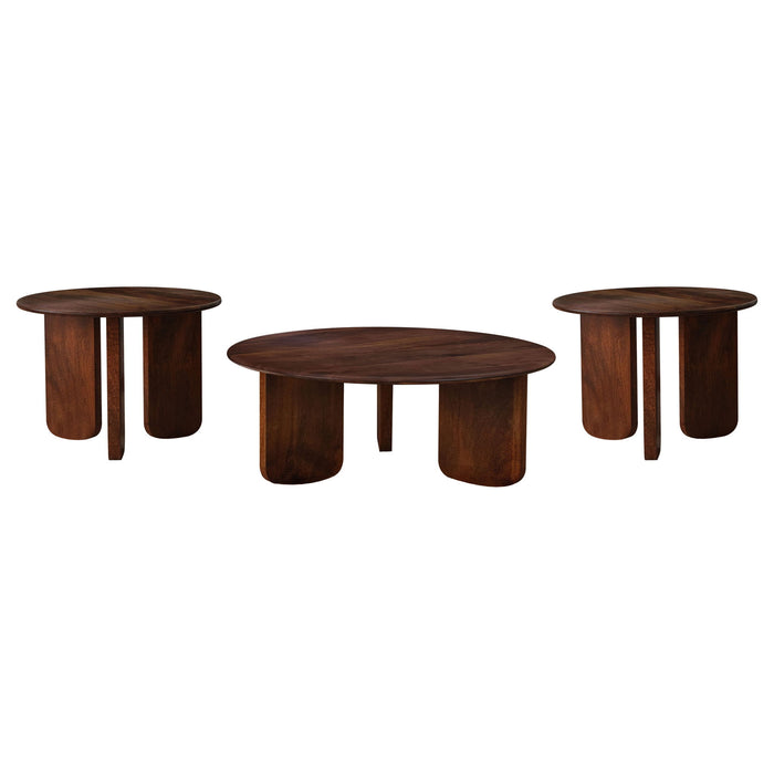 Columbo - 3 Piece Coffee And End Table Set With Round Tops - Brown