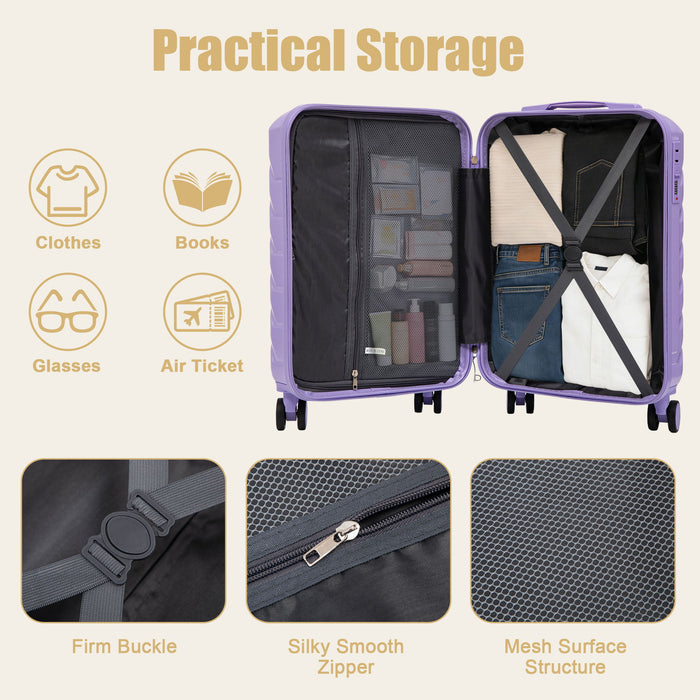 Hard Shell Travel Luggage With Scratch Resistant Surface