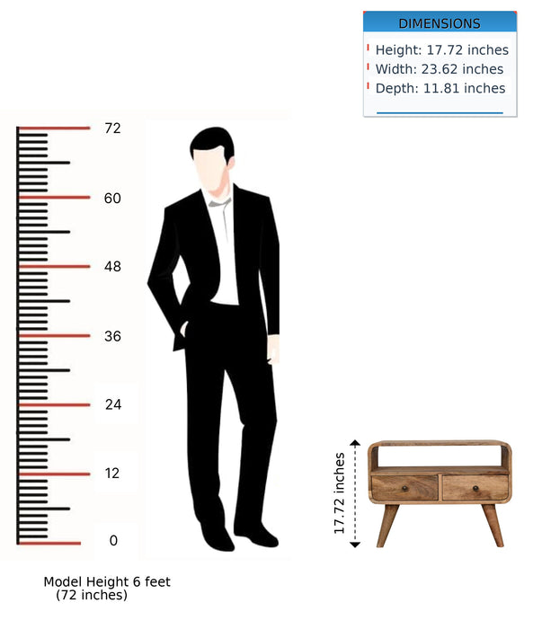 Mini Curved Media Unit - Oak