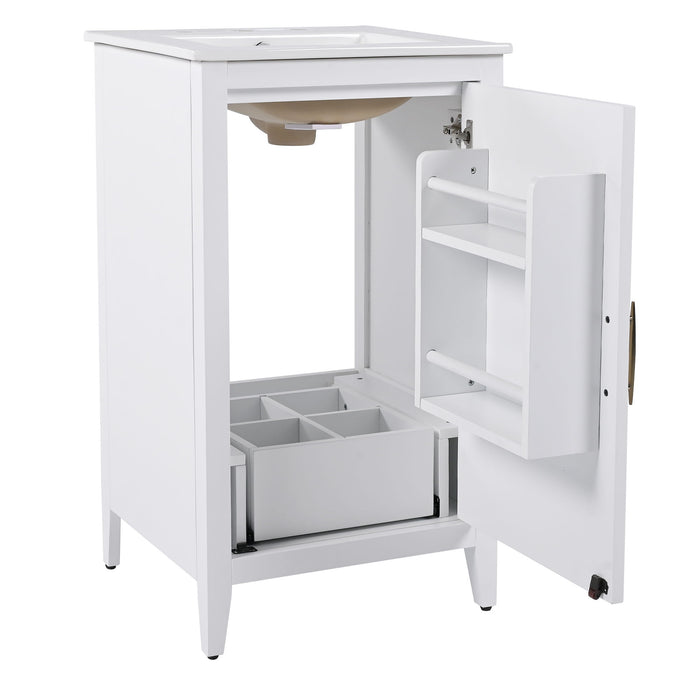 Modern Bathroom Vanity With Sink, Functional Drawer, Soft- Closing Door