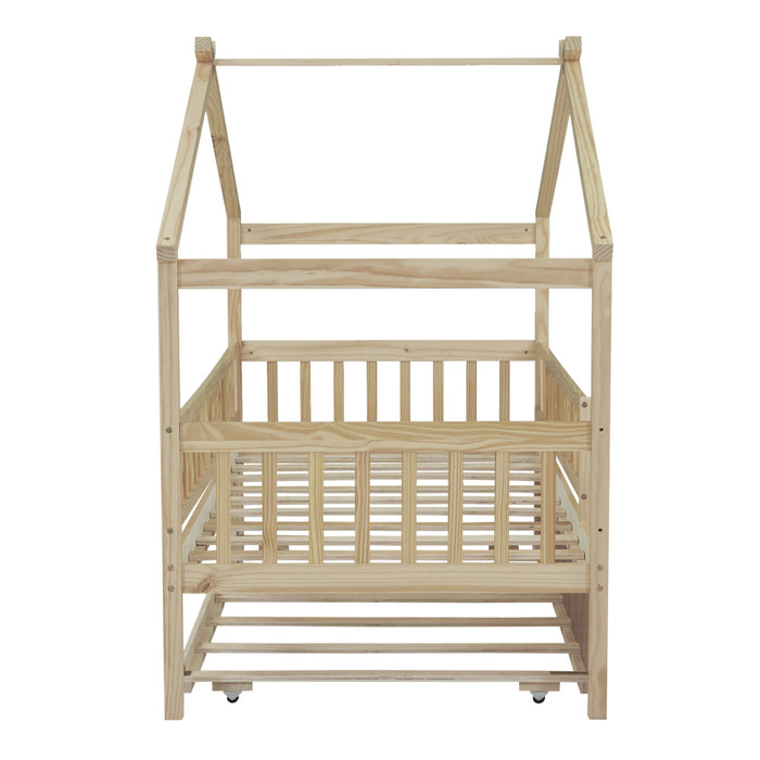 Creativity House Bed With Twin Size Trundle