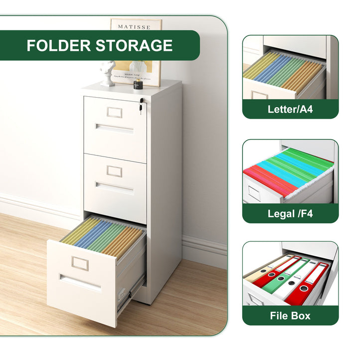 Premium Drawer File Cabinet With Lock, Metal Vertical Design, A4 Legal / Letter Size