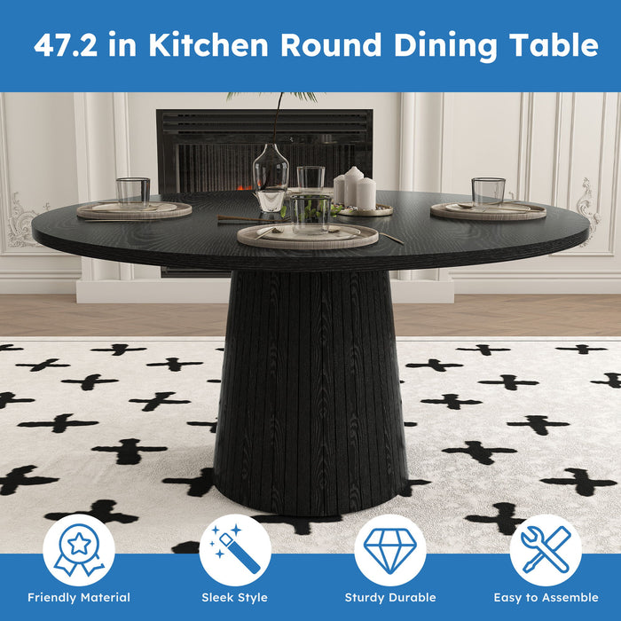 Round Dining Table With Strip Base