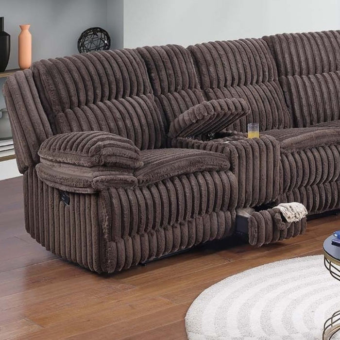 U-Shaped Sectional Sofa With Console Cup Holder, Storage Drawer, Manual Reclining