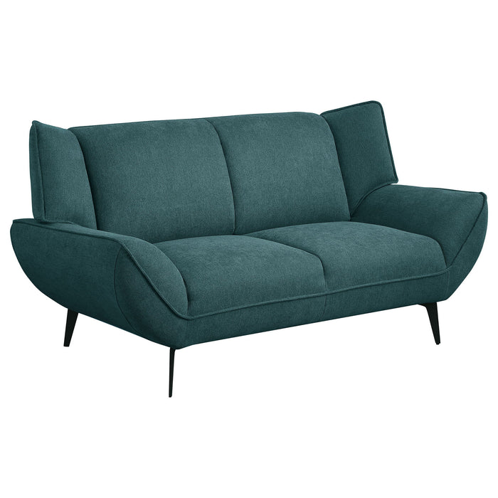 Logan - Flared Arm Loveseat Lounge Sofa - Teal Blue