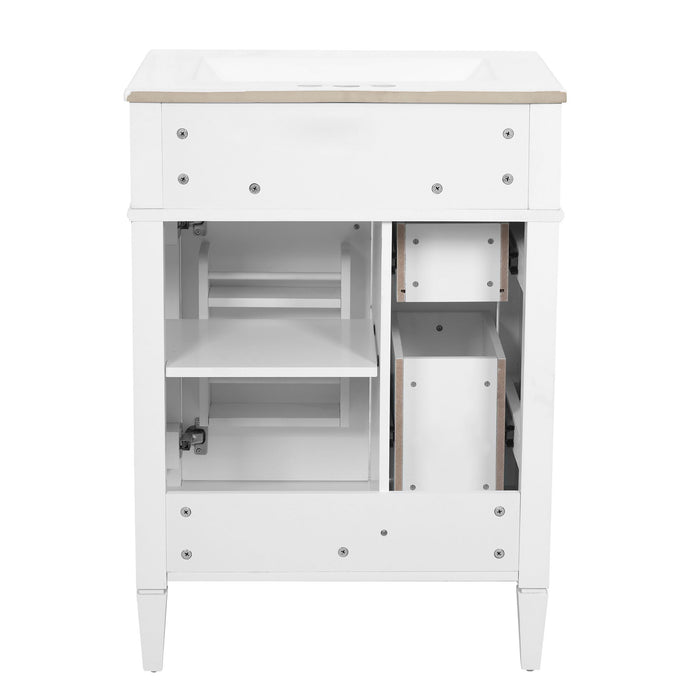 Bathroom Vanity With Top Sink, Storage Cabinet With 2 Drawers And Tip-Out Drawer