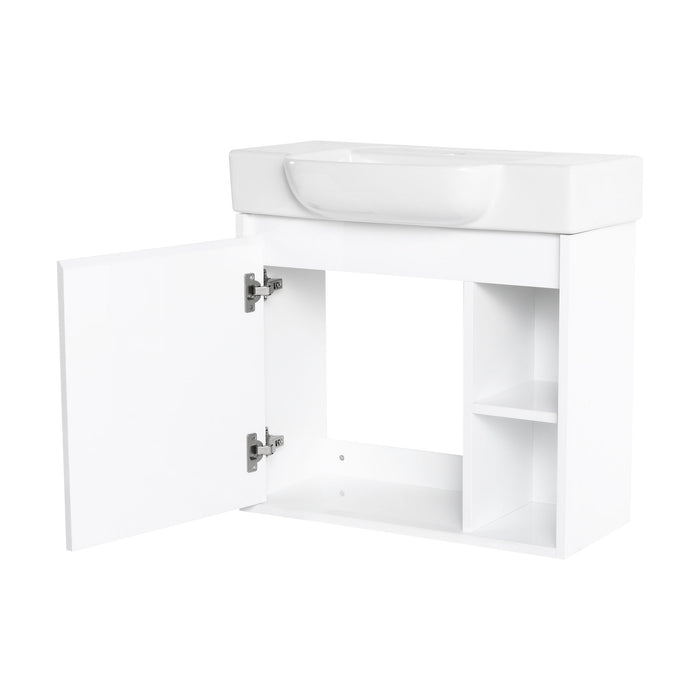 Wall Mounted Bathroom Vanity With Sink & Soft Close Door