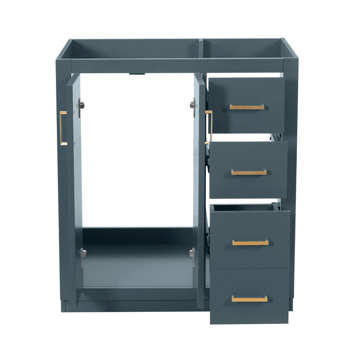 Retro Style Bathroom Vanity With 3 Drawers & Soft-Closing Doors