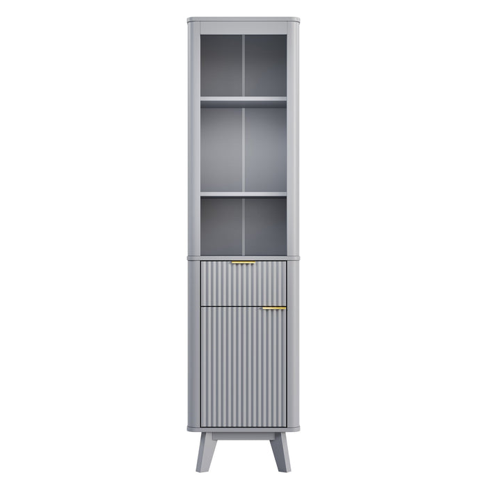 Tall Bathroom Storage Cabinet With Adjustable Shelves And 1 Drawer & Door