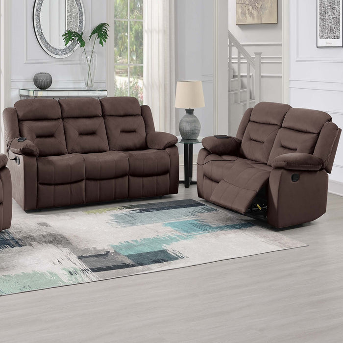 Contemporary Living Room Set With Pillow Arms And Headrest Support