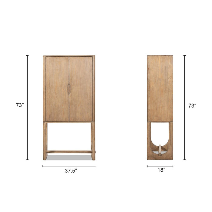 Nolan - Bar Cabinet With Wine Storage - Brown
