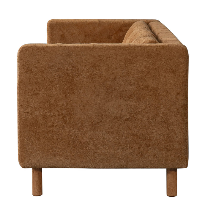 3 Seater Sofa With Square Arms, Tufted Pillow Back For Living Room