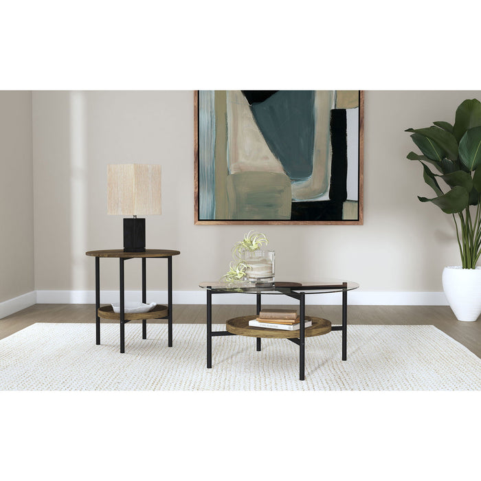 Kavita - Round Top Side End Table - Brown
