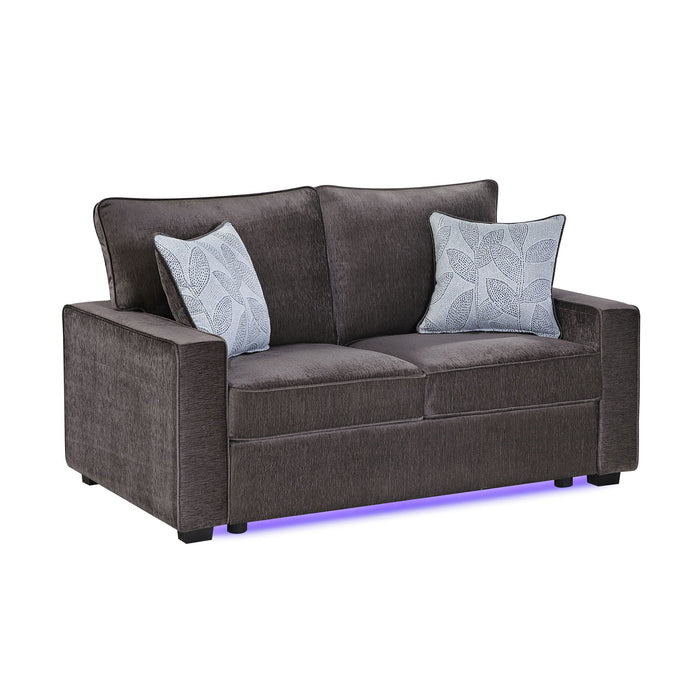 Rita - Loveseat, LED Base Lighting, Cushions And 2 Accent Pillows