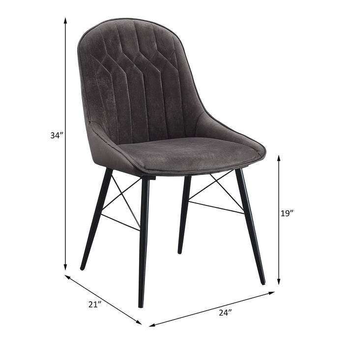 Abraham - Side Chair (Set of 2) - Black / Dark Gray