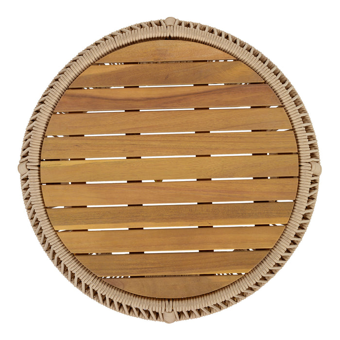 Round Side Table With Rope Frame
