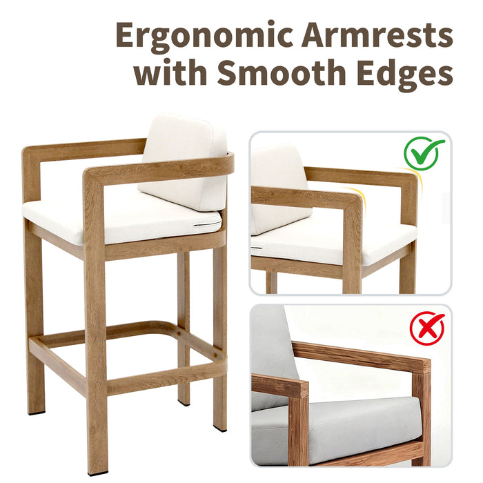 Bar Stool For Gardens And Patio (Set of 2) - Wood