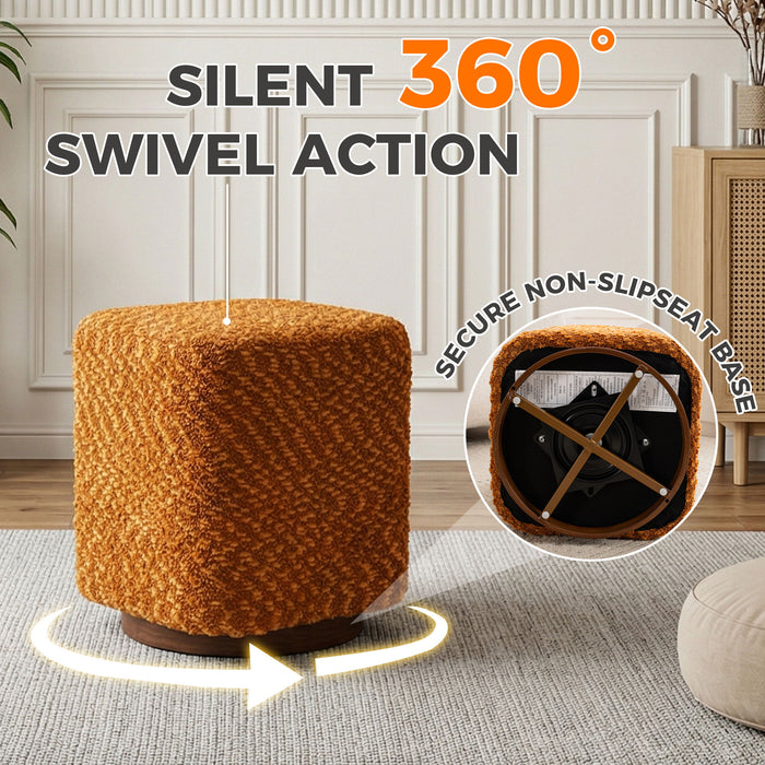 Upholstered 360° Swivel Vanity Stool