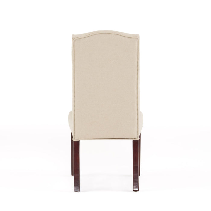 Harriet - Tufted Dining Chair Set Modern Farmhouse Style - Ivory Linen